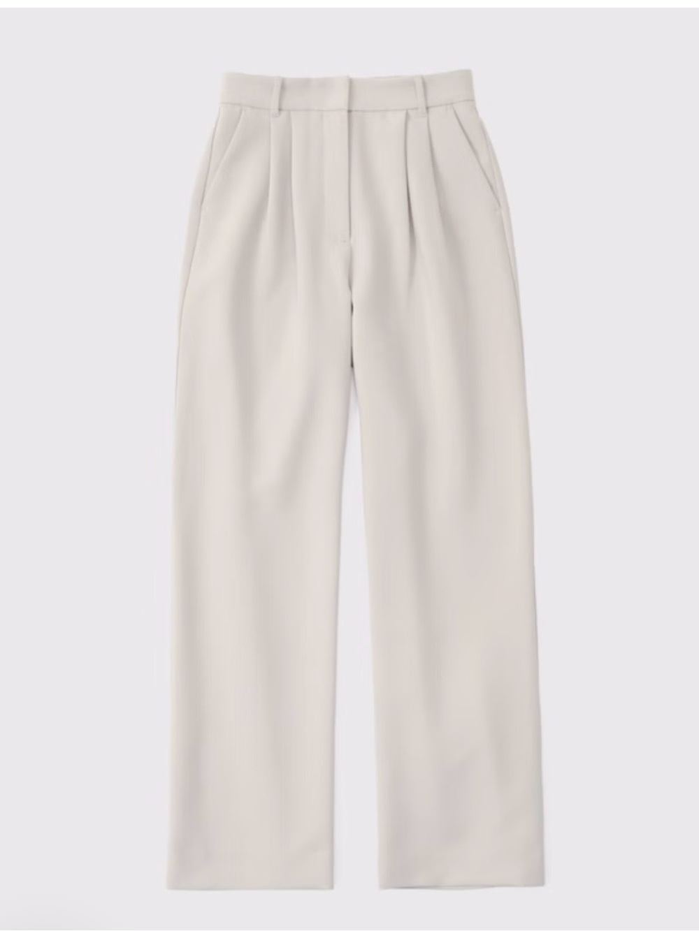 Abercrombie & Fitch Cream High-Rise Wide-Leg Trousers